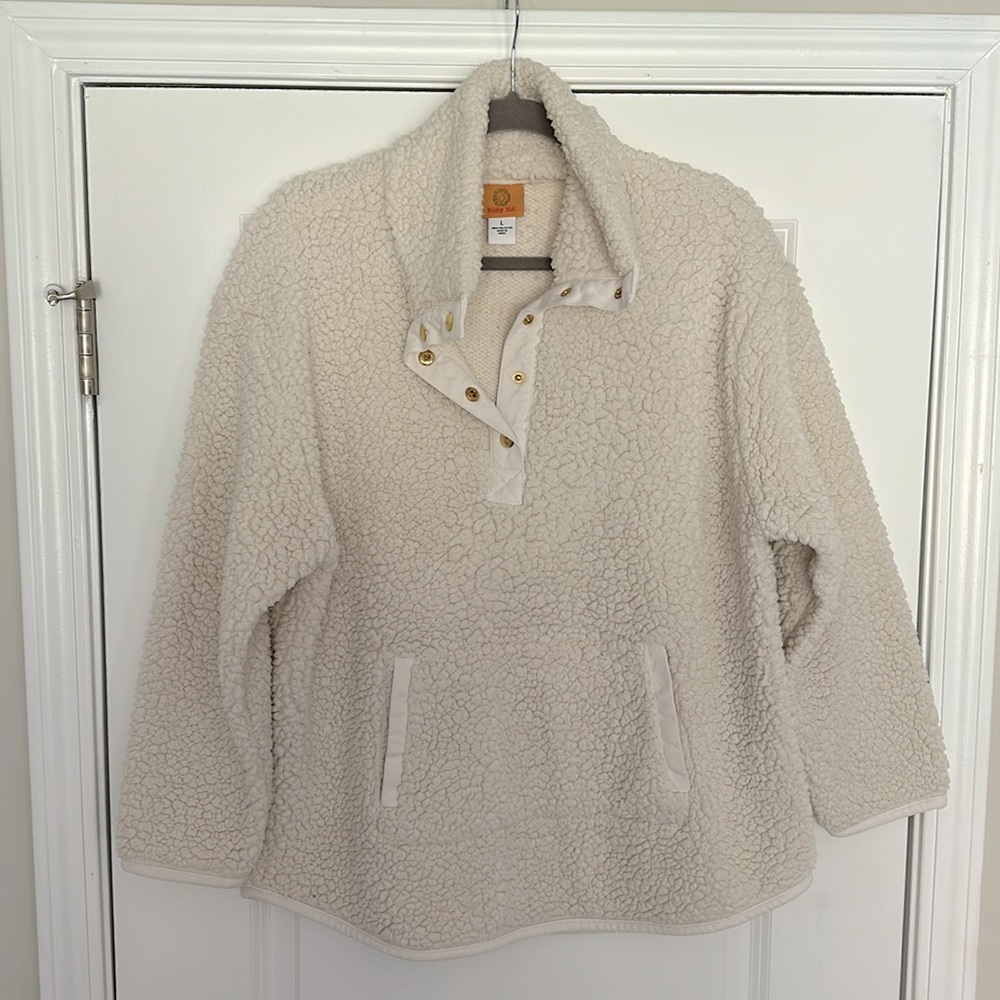 Cream colored Sherpa pullover